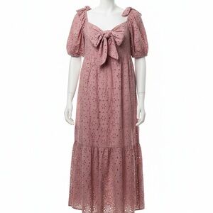 Elloquii Chic Mauve Eyelet Maxi Dress